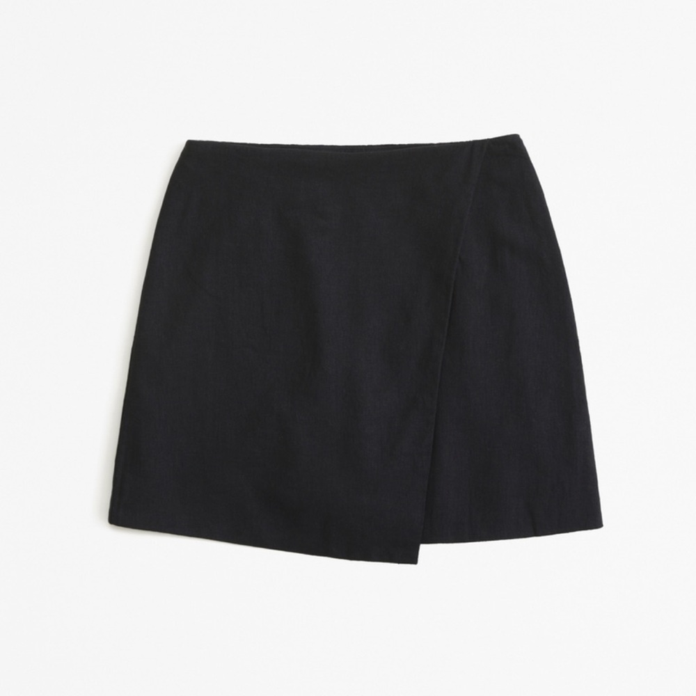 Abercrombie & Fitch Scarlett Linen-Blend Wrap Mini Skort